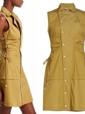 Derek Lam 10 Crosby Serena lace-up mini shirtdress